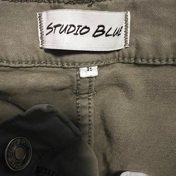 Studio Blue Olive Green Cropped Jeans - Picture 5 of 10